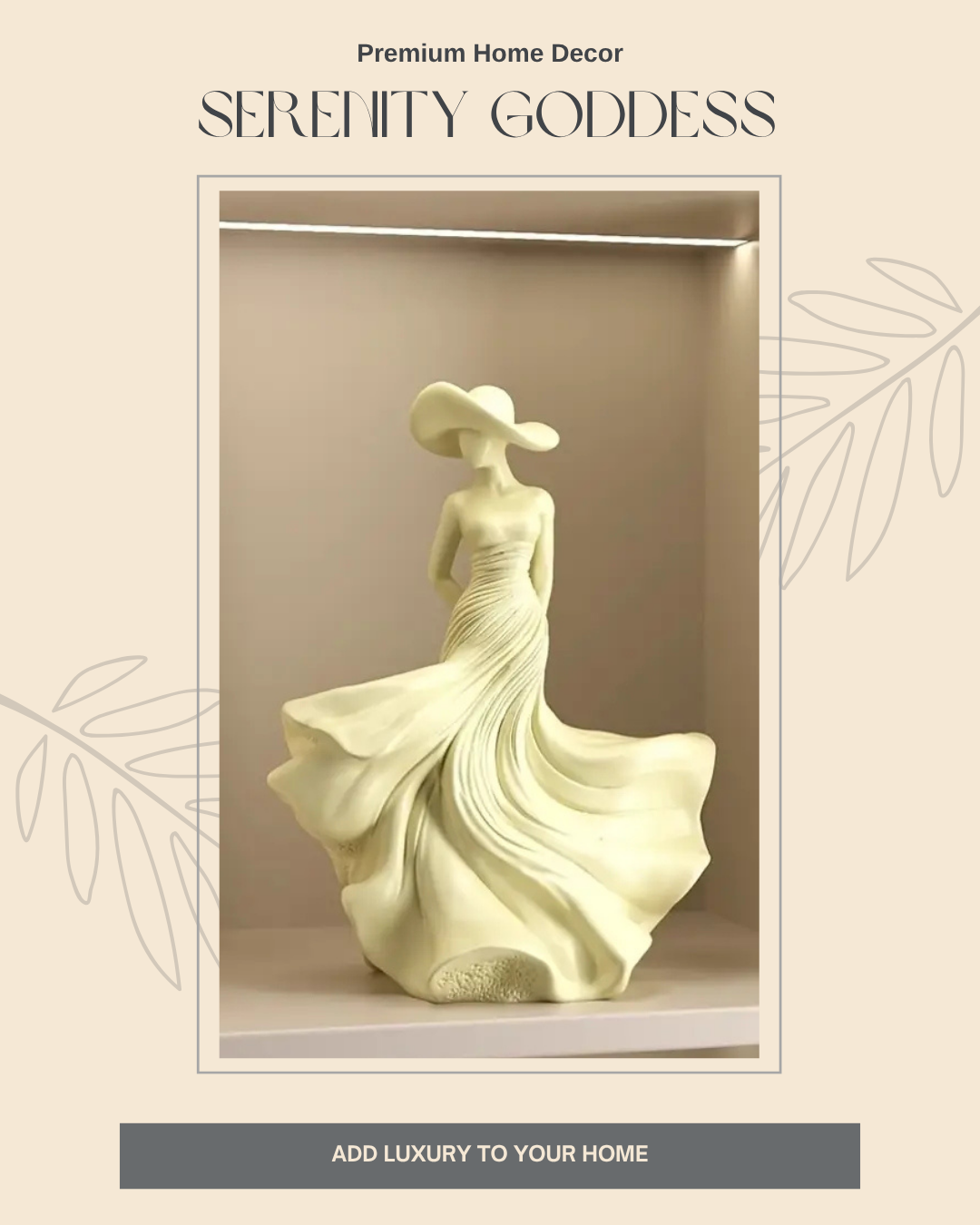 Serenity Goddess Sculpture ivory luxury home decor modern aesthetic statue Aura Works