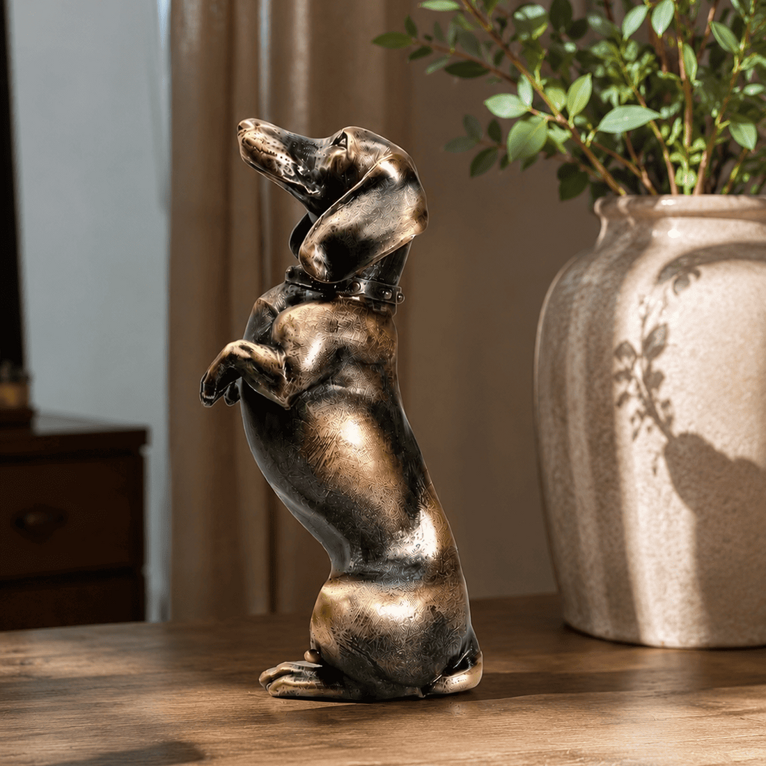 The Noble Dachshund: A Statement Sculpture for Dog Lovers & Elegant Homes