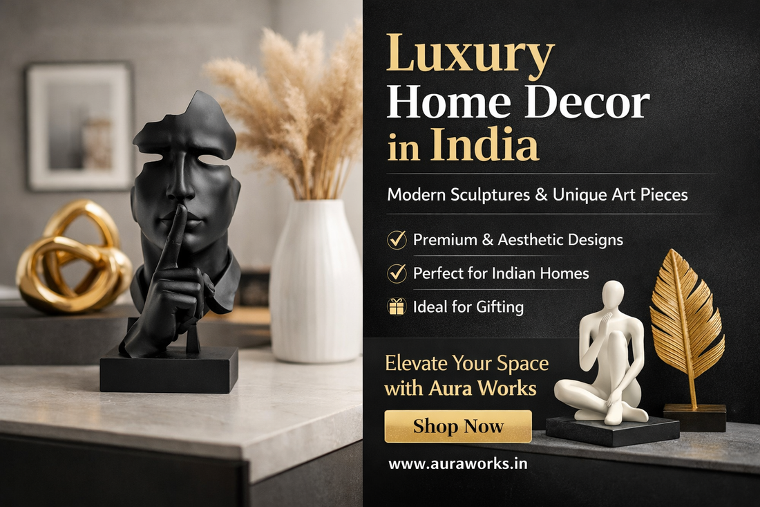 modern home decor sculptures India Aura Works premium aesthetic setup