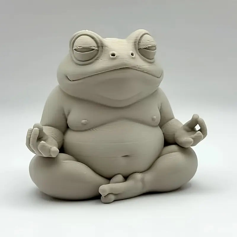 Zen Meditating Frog Sculpture decorative statue for peaceful home decor