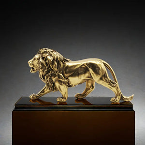 Vintage-Inspired Lion Sculpture _ Antique lion decor auraworks