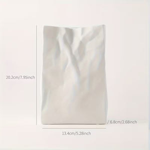 White rectangular pouch with dimensions labeled on a light gray background
